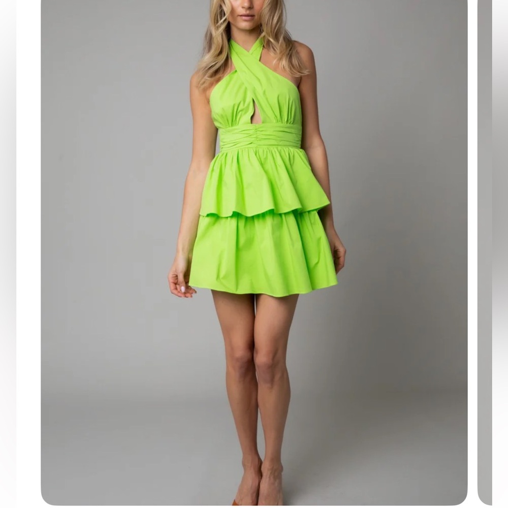 Lime Green halter dress